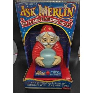Ask Merlin Talking Wizard  1996 Electronic collector In Box Tested Working